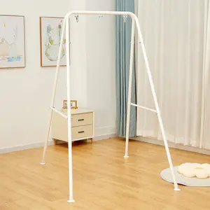 Foldable Hammock Stand, Portable Chair Stand, Heavy Duty Folding Frame for Indoor or Outdoor, 300 lbs Capacity, Easy to Assemble & Store (Chair Not Included) - White