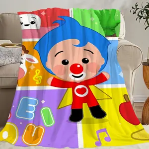 Viral P-Plim Cute Blanket Toddler Room Decor Skin-Friendly Soft Flannel Throw Cartoon Kids Bedding Cozy Bedroom Sofa Quilt