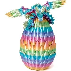 3D Printed Dragon Egg, 1 Count Colorful Rainbow Dragon Egg, Flexible Desktop Decoration, Easter Basket Filler, Home Decor, Gift for Friend, Ornaments