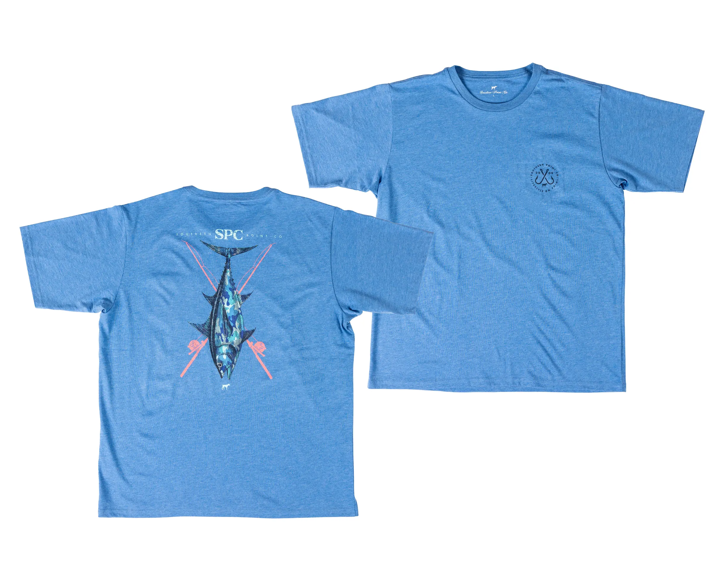 Southern Point Camo Tuna SHORT SLEEVE TEE - ROYAL BLUE
