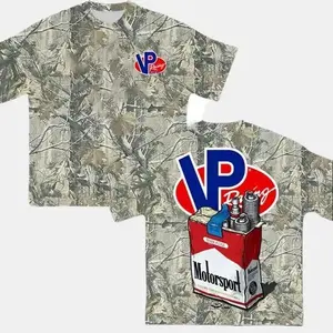 VP Racing Camo T-Shirt Vintage Motorsport Graphic Tee with Spark Plug Design Unisex Streetwear Style for Men and Women - Menswear, Man