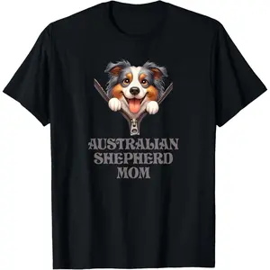 100% Cotton I Love Australian Shepherds Merch Australian Shepherd Mom T-Shirt