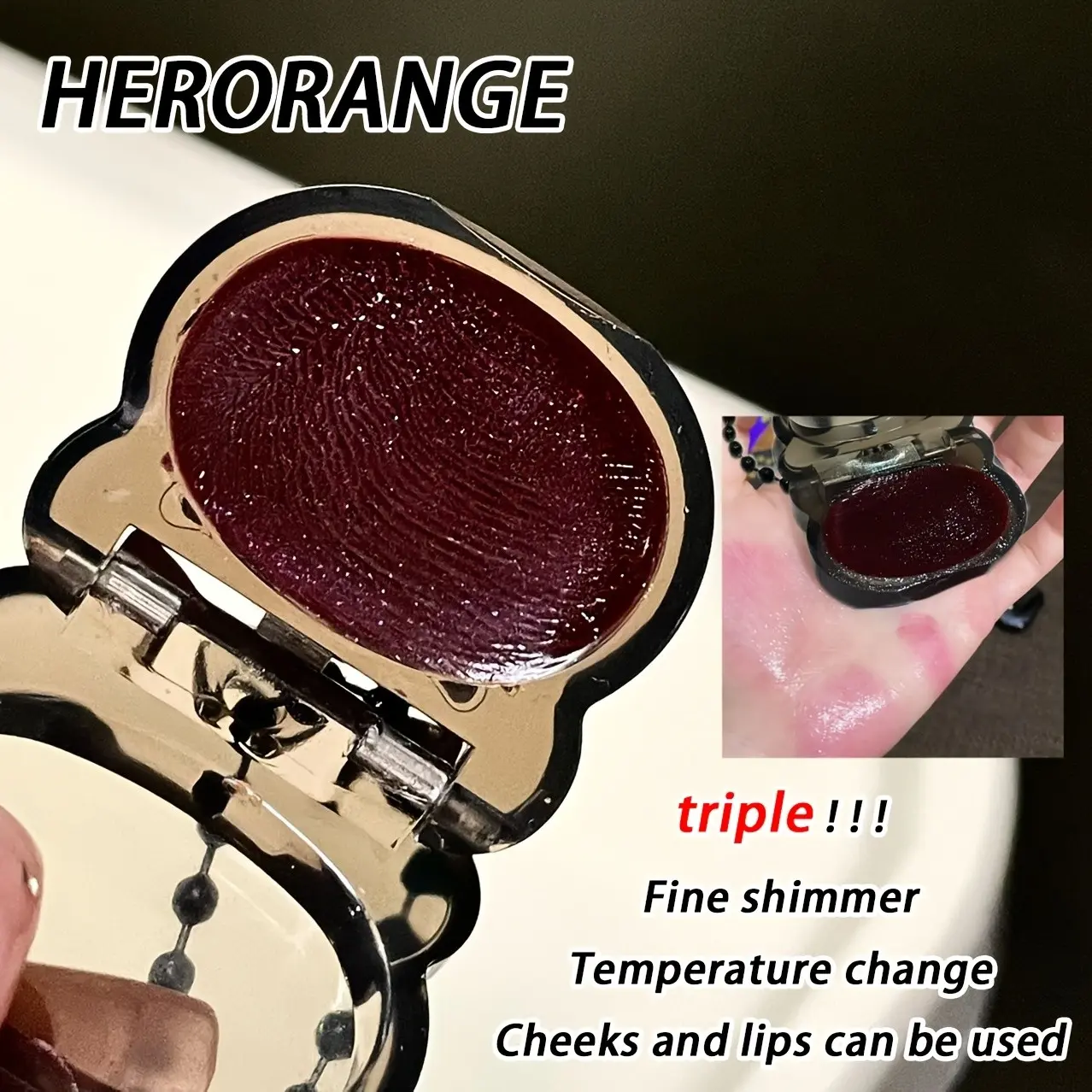 Mini pendant-style dewy blush cream Compact, Sheer, natural, Glow, easy to blend, Highly pigmented, long-lasting, and adheres well to the skin, The pendant design makes it convenient for outings, Portable and easy to apply, Non-greasy Makeup Cosmetics