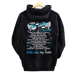 Personalized Loving Memorial My Sister T Shirt, For My Sister In Heaven Pullover Hoodie