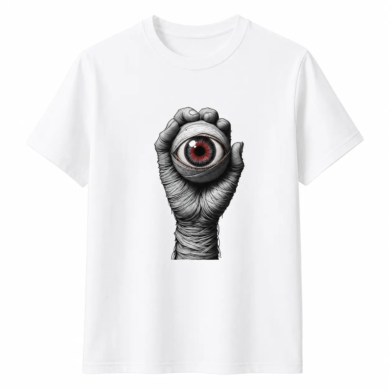 Surreal Eye Graphic T-Shirt, Unisex Cotton Art Tee for Men Women, Mystery Streetwear Shirt