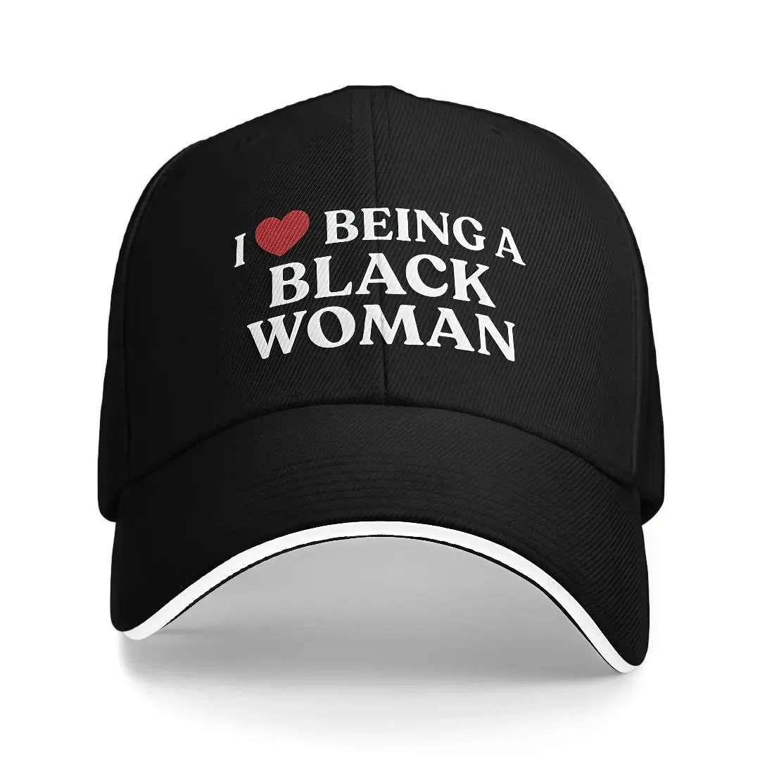 PROUD BLACK GIRL MAGIC I Love Being A Black Woman Sandwich Brim Baseball Cap Trendy Structured Adjustable Outdoor Sun Hat Gift For Her