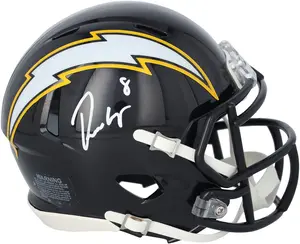 Omarion Hampton Los Angeles Chargers Autographed Riddell 2025 Alternate Navy Speed Mini Helmet - Fanatics Authentic Certified