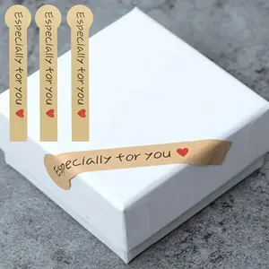 10pcs/1pc has 20 stickers.Especially For You Long Kraft Paper Sticker Scrapbooking Labels Gift Sticker, Self-adhesive DIY Paper Label