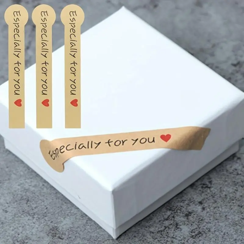 10pcs/1pc has 20 stickers.Especially For You Long Kraft Paper Sticker Scrapbooking Labels Gift Sticker, Self-adhesive DIY Paper Label