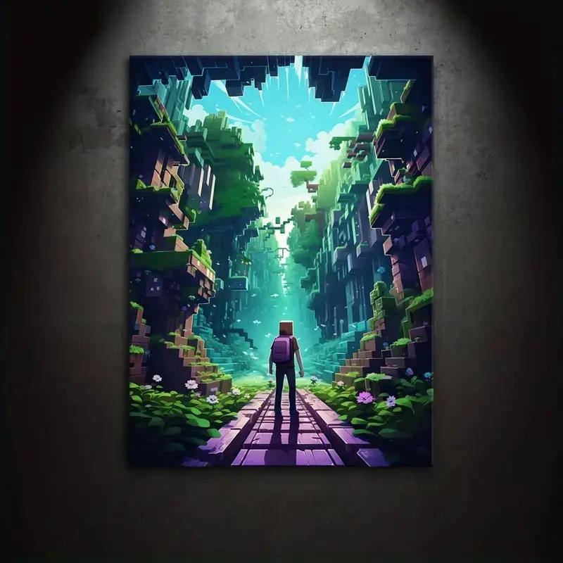 1 piece/set canvas painting and printing poster, classic pixel art, Minecraft, the perfect gift for video game lovers, ideal for bedrooms, living rooms, kitchens, dorm hallways, murals, wall decorations, modern home decor, room decoration