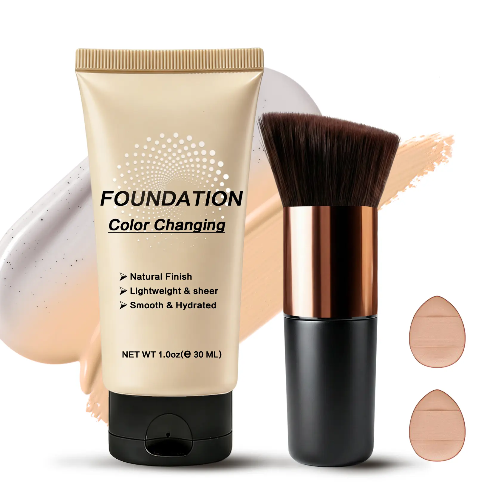 QIUFSSE Self-Adjusting Color Changing Foundation - Long Lasting Makeup Cream for a Flawless Base and Natural Finish, for All Skin Types, 1.0 oz / 30ml, Even Skin Tone, Any, Cosmetic, Cosmetics Products, Foundation Routine
