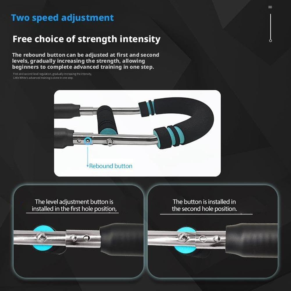 Adjustable Spring Workout Bar for Full Upper Body Fitness Portable Home Gym Equipment with Multi-Functional Strength Training Machine for Chest Arms Biceps Abs Shoulders and Back