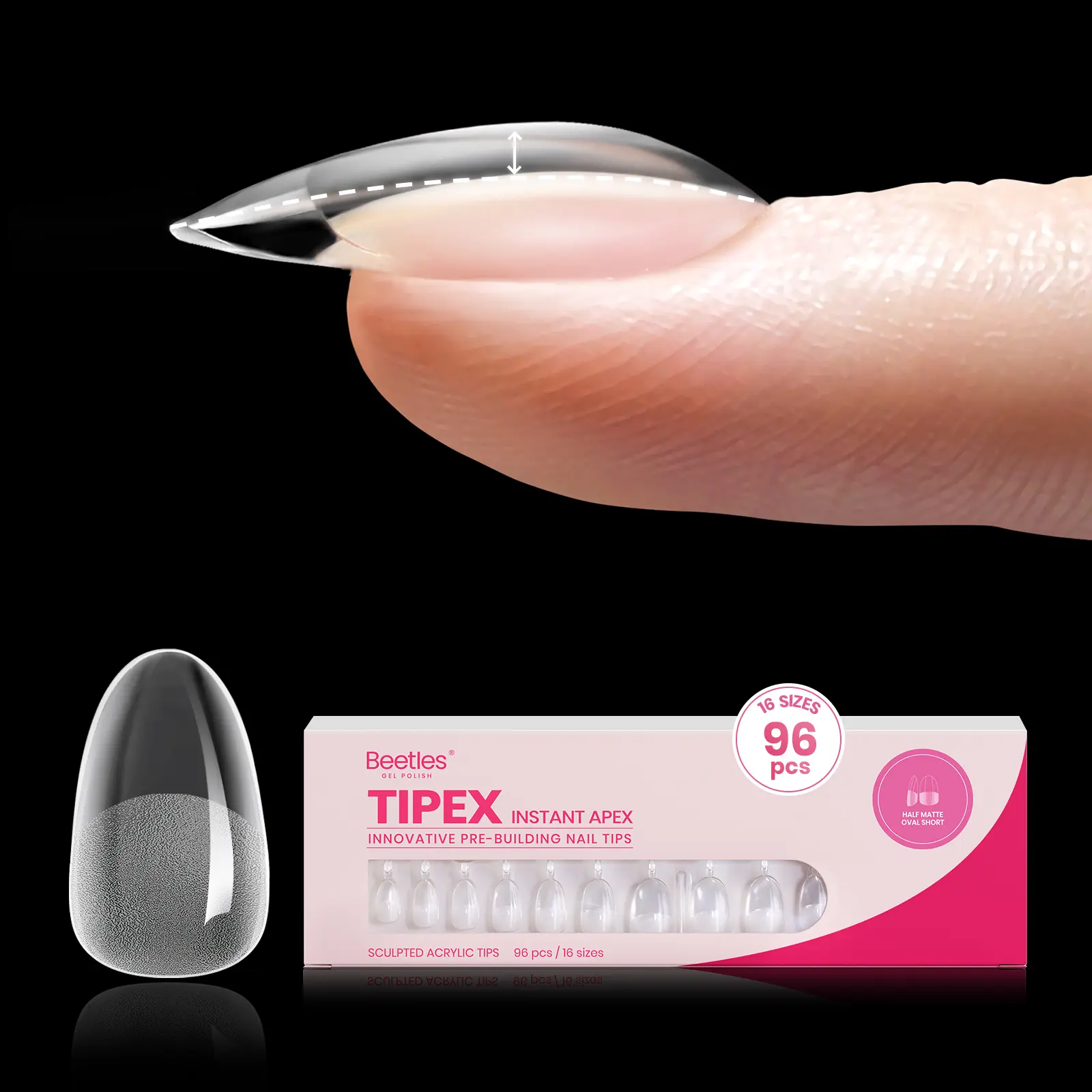 【Tips Only】96Pcs Short Oval