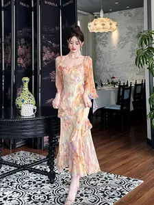 Heavy layered ruffled silk slip skirt & Cardigan