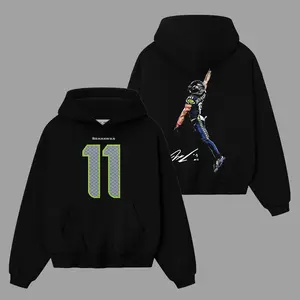 Seahawks Nation (12s) Fit - Jaxon Smith-Njigba - JSN Game Day Cotton Hoodie T-Shirt (Made In US), White Lightning, Fans Outfit, Gift For Football Fans