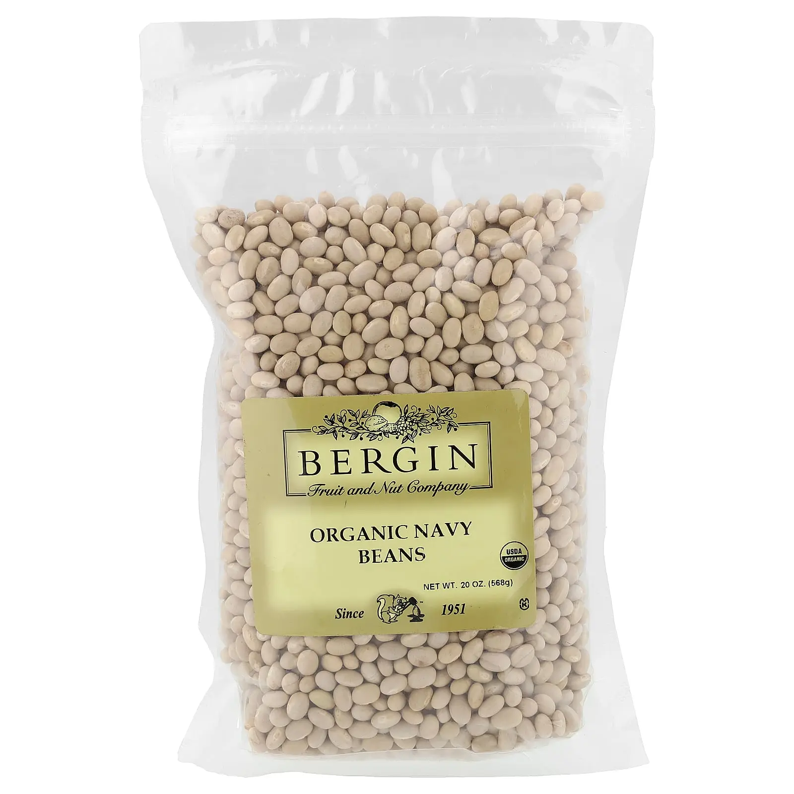 Bergin Fruit and Nut Company Organic Navy Beans, 20 oz (568 g)