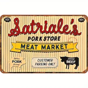 The Sopranos Poster - Sopranos - Satriales Poster Retro Metal Sign Vintage Tin Sign For Cafe Bar Home Wall Decor 12X8 Inch