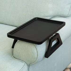 Trayble Couch Arm Table, Clip  Tray Sofa Table for Couches. Sofa Arm Tray for TV Dinners, Remotes, Drinks, Snacks and Small Spaces - 13.75 x 9.5inch, Black
