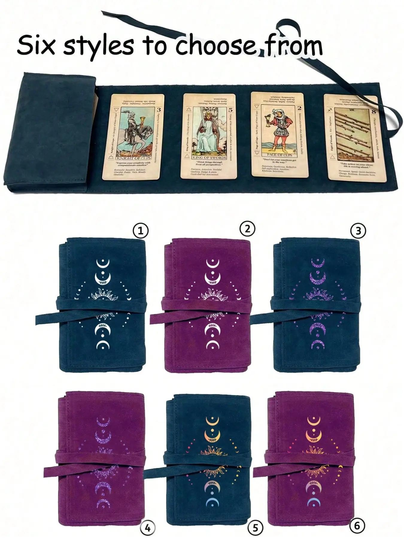Velvet Tarot Card Storage Bag, Vibrant Cosmic Design, Dual Color Blue and, Drawstring Closure, Soft Fabric, Portable, Valentine's Day Gift