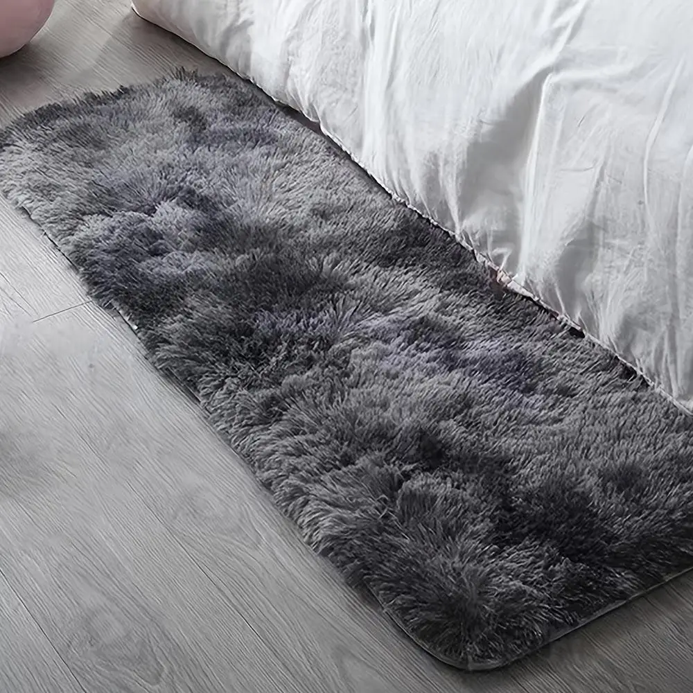 1 Piece Tie Dye Square Soft Rug, Thick Plush Non-slip Bedside Carpet, Decorative Mat for Home Bedroom Living Room