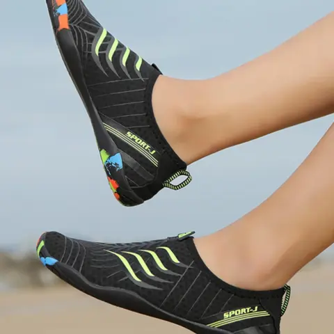 Unisex Colorblock Quick Drying Water Wading Shoes, Lightweight Breathable Comfortable Sports Footwear for River, Beach and Outdoor Activities, Sporty Water Shoes