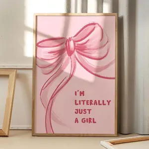 [SALE UP TO 50% + FREE SHIP]  I’m Literally Just A Girl Art Poster, Trendy Wall Art, Apartment Aesthetic Decor, Retro Home Decor, Printed Gift