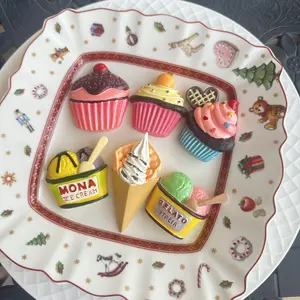6-piece set Handmade Cute Dessert Fridge Magnets - Ice Cream & Cupcake Shaped Refrigerator Decorations, Perfect Gifts for Dessert Lovers