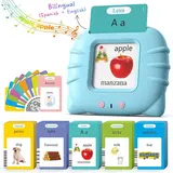 KIDGENIUS Bilingual English-Spanish Talking Flash Cards - Unisex Easy to Carry Kids Toys, 224 Cards, Ages 3-8 Learning Tool, Preschool Vocabulary Builder, Enhances Bilingual Skills, Children’s Day Back to School Gift,familyfun