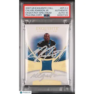 Calvin Johnson PSA 2007 Exquisite Rookie Patch Rookie Megatron 10 Auto Pop 1