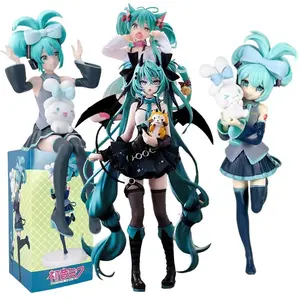 Anime Hatsune Miku Cos Raccoon Demon Cat Ears Cinnamoroll Kawaii Miku Girl Anime Figure PVC Collection Model Doll Toy