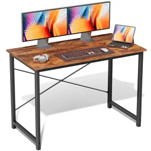44-Inch Home Office Computer DeComputer Office Desk for Small Spaces,55-Inch Writing Gaming Work Desk Modern Kids Study Table with Storage Bag & Headphone Hook,Durable table is made of Wood material,Brown,Easy to assemble and lightweight,63-Inch Foldable