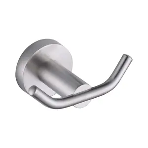 WOWOW Towel Hook 1 Pack, Robe Hooks Brushed Nickel, Heavy Duty Wall Hooks SUS 304 Stainless Steel, Coat Hooks for Bathroom Bedroom