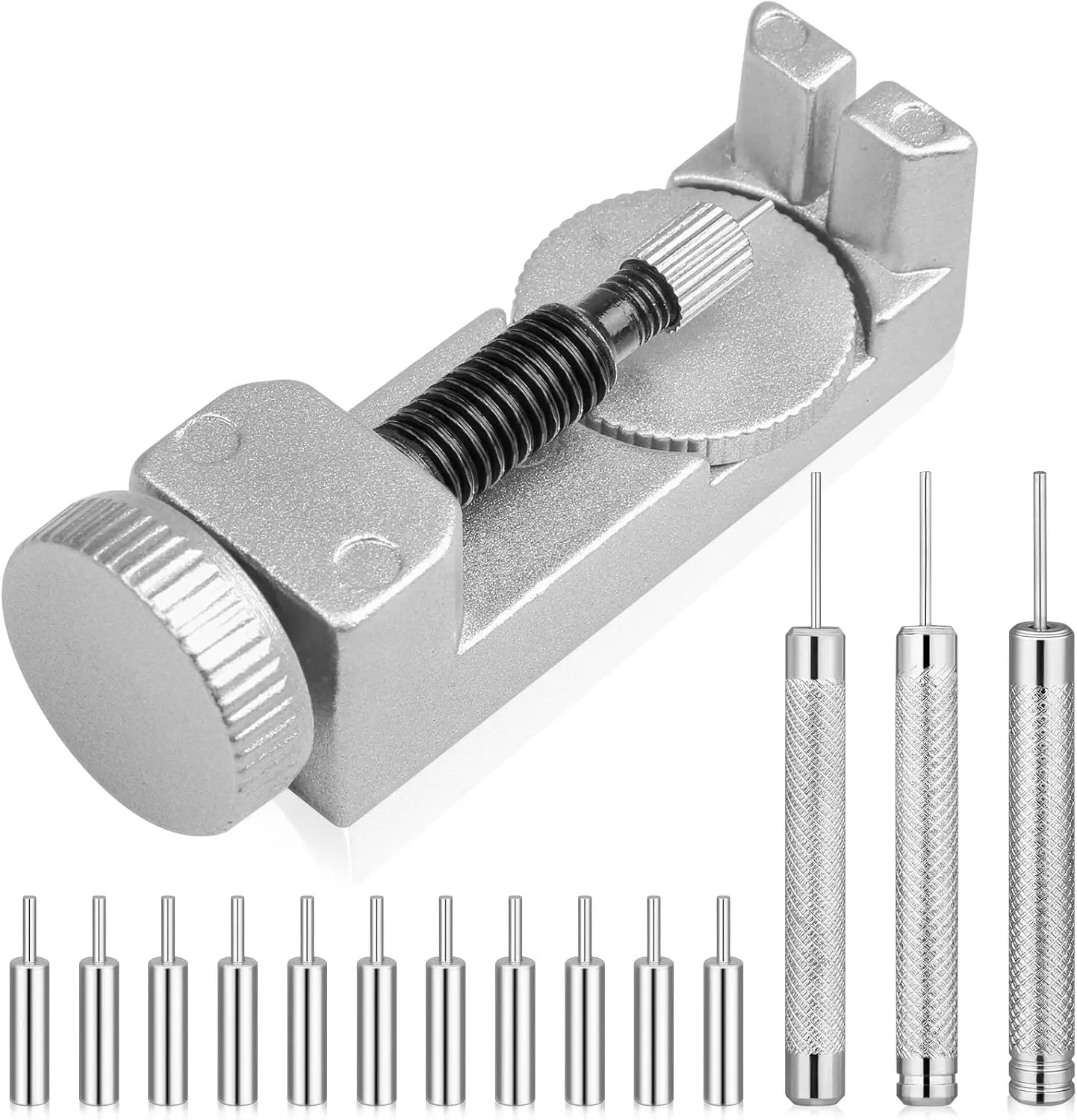 Watch Link  Kit,  Watch Pin  with 12 count Replacement Pins and 3 count Pin Punches for Watch Band Remover, Watch Bracelet Sizing, Watch Strap Adjustment and Watch Repair
