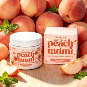 Peach Mami Firming Body Cream, Caffeine &Hyaluronic Acid, Smooth Glowing Skin,Moisture-Rich, Moisturizing Formula, Daily Use,Body Care, Moisturizer