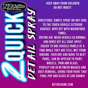2Quick Detail Spray & Drying Aid - 16oz Spray Bottle for Cleaning & Drying Dirt and Debris, Ideal for Car Show Touch-Ups