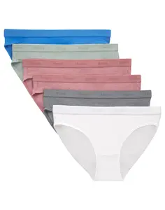 Hanes Originals Ultimate SuperSoft Girls' Bikini Underwear, 6-Pack Assorted