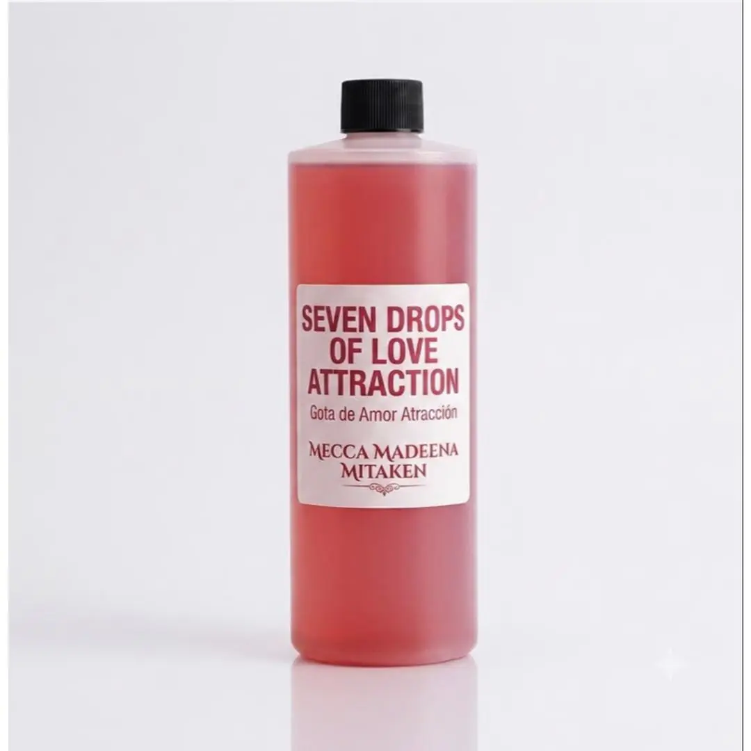 Mecca Madeena Mitaken Seven Drops of Love Attraction 16 fl oz Spiritual Liquid Wash for Body & Home Energy Cleanser