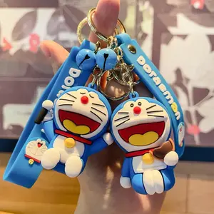 Cute Doraemon PVC Keychain, Cartoon Key Ring for Bags and Cars, Adorable Doraemon Figure Pendant, Perfect Accessory for Kids and Adults, Stylish Keychain