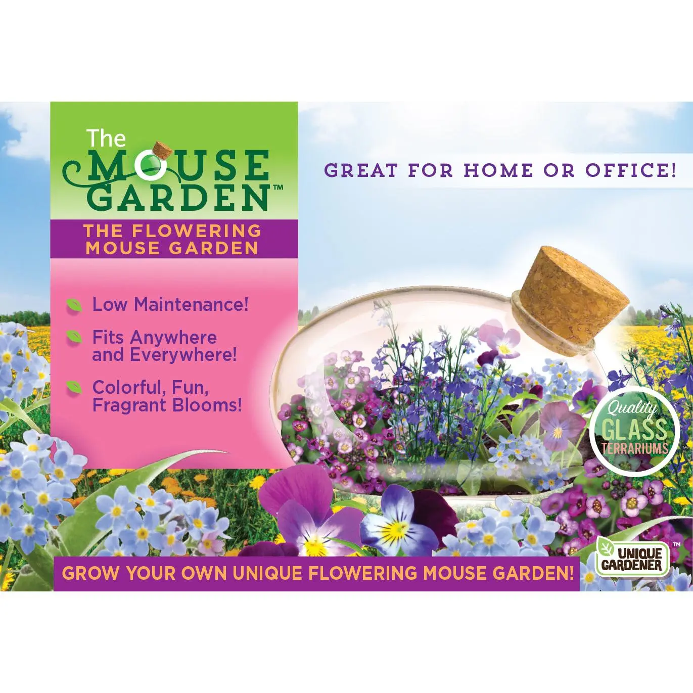 The Flowering Mouse Garden Glass Terrarium with Cork