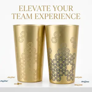 Aluminum Cups for Drinks, Golden Tumbler, Aluminum 20oz Cup, Set of 6