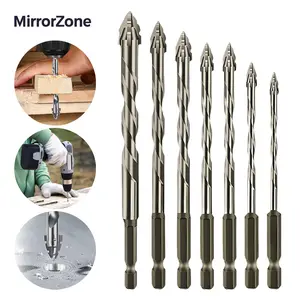 MirrorZone Masonry Drill Bit Set,7 Count Sawtooth Eccentric Drill Bit Set,Industrial Strength Carbide Drill Bit Tip,Suitable for all Tiles,Ceramics,Glass,Marble,Concrete,Stainless Steel.