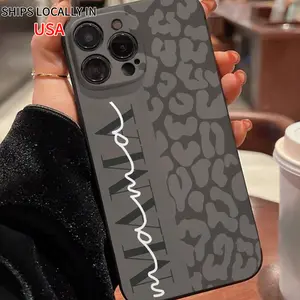 Black MAMA leopard pattern, full lens drop-proof and shockproof fashionable mobile phone case, suitable for iPhone16 15 14 Pro/Pro Max/Plus, 13 12 11 Pro/Pro Max, XS Max XS X, can be given as a gift to friends and family Screen Protector Cover