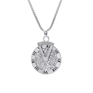 Hip Hop Fashion Necklace Timeless Roman Numerals Pendant Necklace