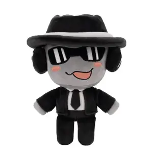 Forsaken Chance Plush Doll, Roblox Game Character Stuffed Toy, Cute Black Suit Agent Plushie, Perfect Gift for Game Fans & Kids