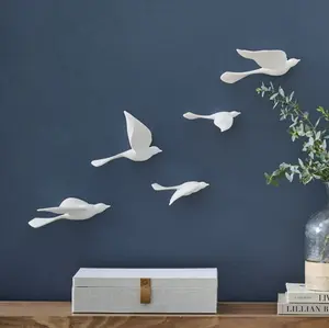 Birds of Flight Ceramic Wall Decor, Set of five