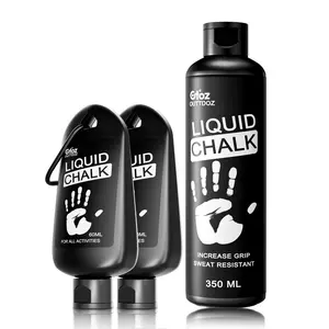OUTTDOZ Pro Grade Liquid Chalk - Mess-Free Gym Chalk for Weightlifting, Rock Climbing - Equipment-Safe, Portable, Dries in Seconds - 350ml + 2x60ml Bottles