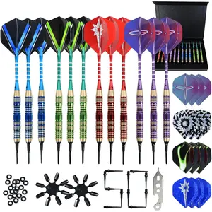 Soft Dart Set, 12pcs/set Soft Dart with Storage Box, Professional Training Dart Set, Indoor & Outdoor Dart Game Set, Darts Sets