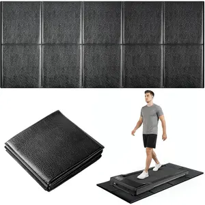 57" x 25" 6MM Thick Tailor-Made Walking Pad Mat for Carpet Hardwood Floors, Thick Foldable Treadmill Mat Carpet,Waterproof,Ordorless,No Slip,Noise Reduce,Shocking Absorbing,Rubber Foam Matt Equipment Floor Protector