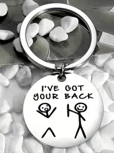 Fun stick figure keychain: 'I've got your back' - the perfect gift for best friends, siblings and more - stainless steel, keychain accessories, best friend gifts, fun design, durable keychain, novelty keychain, best friend gifts, Keychain For Bags