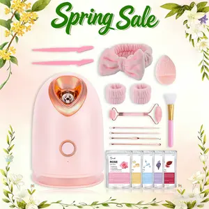 Pjordo Facial Steamer Spa Kit with 7 Skin Care Tools Nano Ionic Face Steamer for Deep Cleaning, Relaxing and Comfort